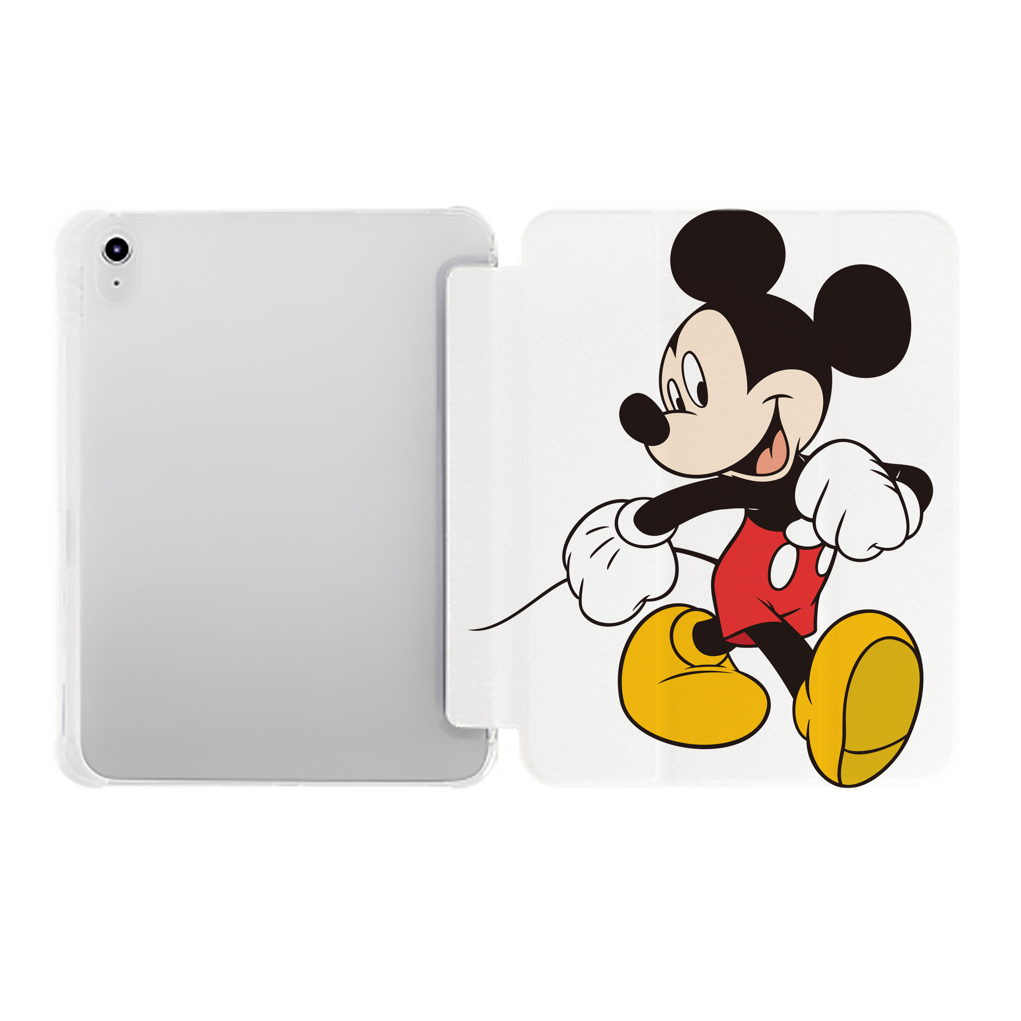 （画像用） ミッキーマウス Mickey Mouse IPad ケース ペン収納付き 三つ折りスタンド PUレザー×シリコン 対応機種9.5/10.5/10.9インチ